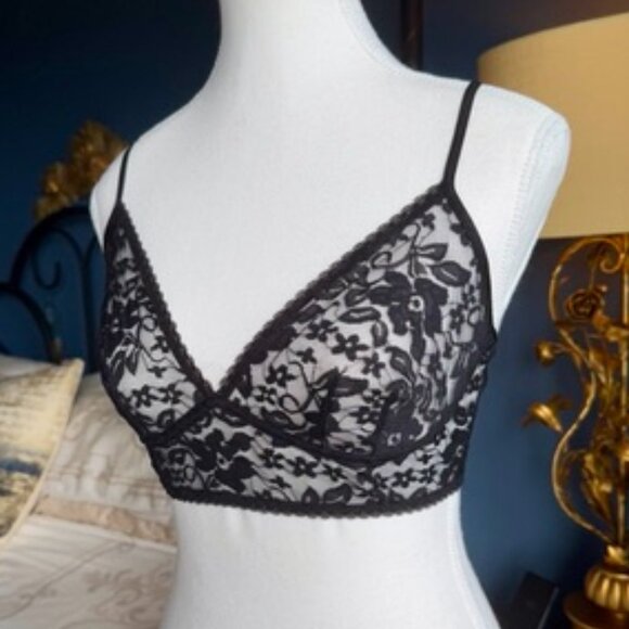 Womens Black Lace Bralette - Picture 3 of 8